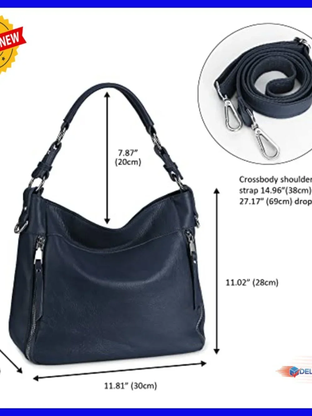 Genuine Leather Hobo Bag Crossbody Shoulder Purse Large Capacity Women